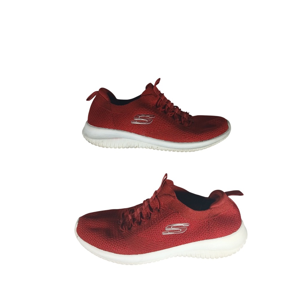 Skechers Ultra Flex‎ Sneakers 6 Red Slip On Bungee Athletic Walking Shoes 12560B